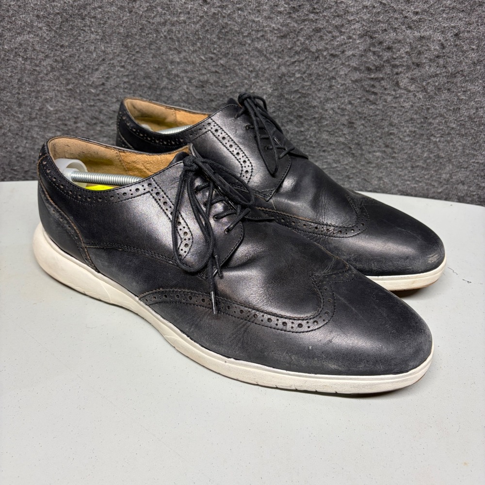 Florsheim Mens Black Leather Wingtip Oxford Shoes 13